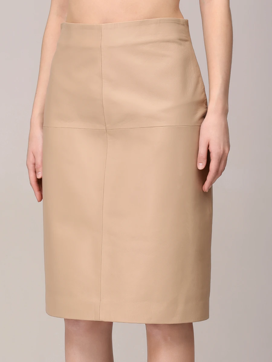 Юбка кожаная KITON D59272K0920F02003 Бежевый  Фото 4