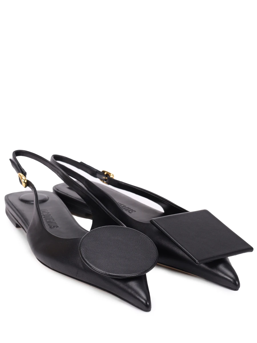 Балетки кожаные JACQUEMUS 241FO0773073 990 Черный  Фото 3