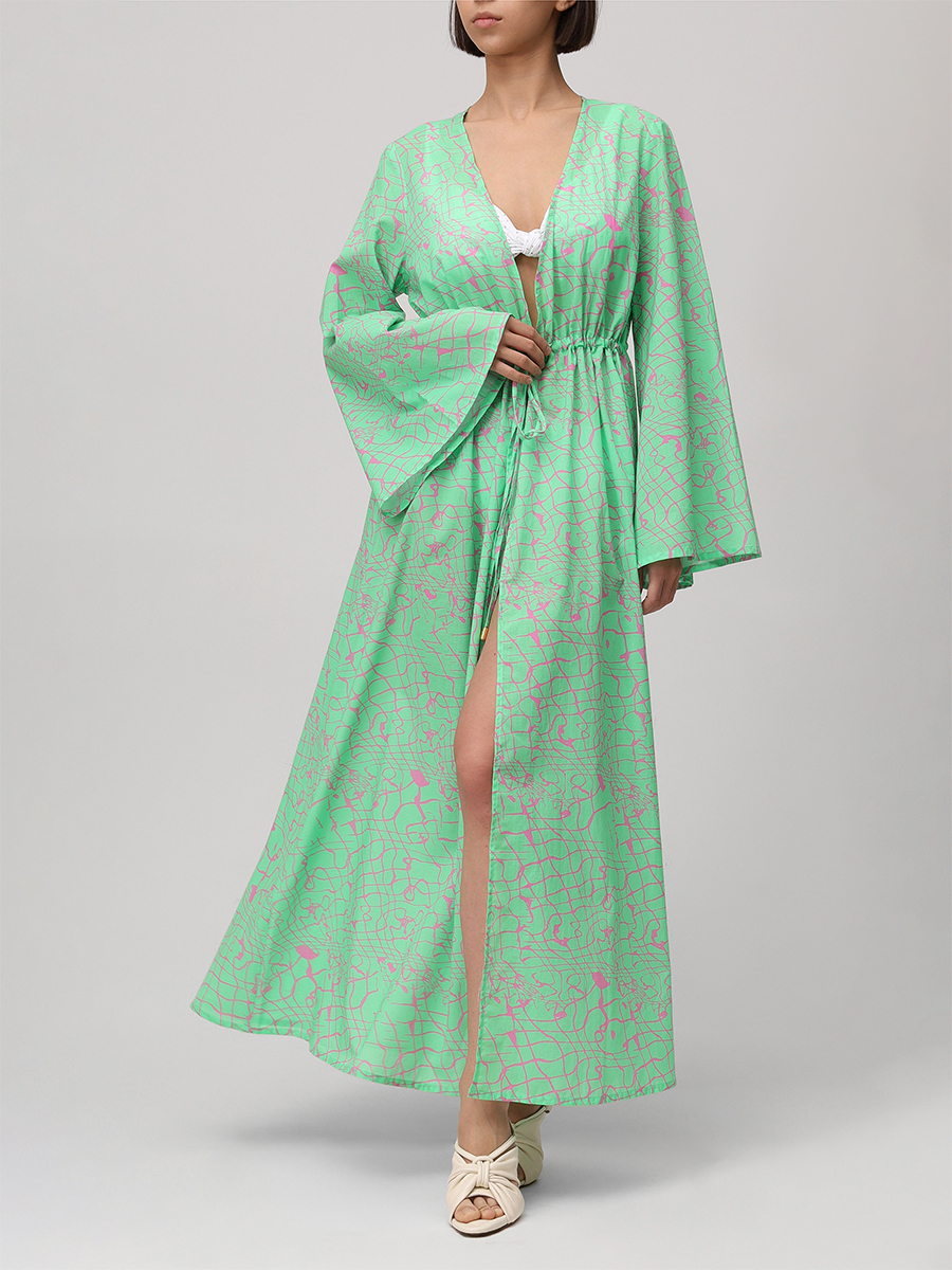 Платье хлопковое LÉAH S25.TUN.088.7000.5016P Зеленый  Фото 3