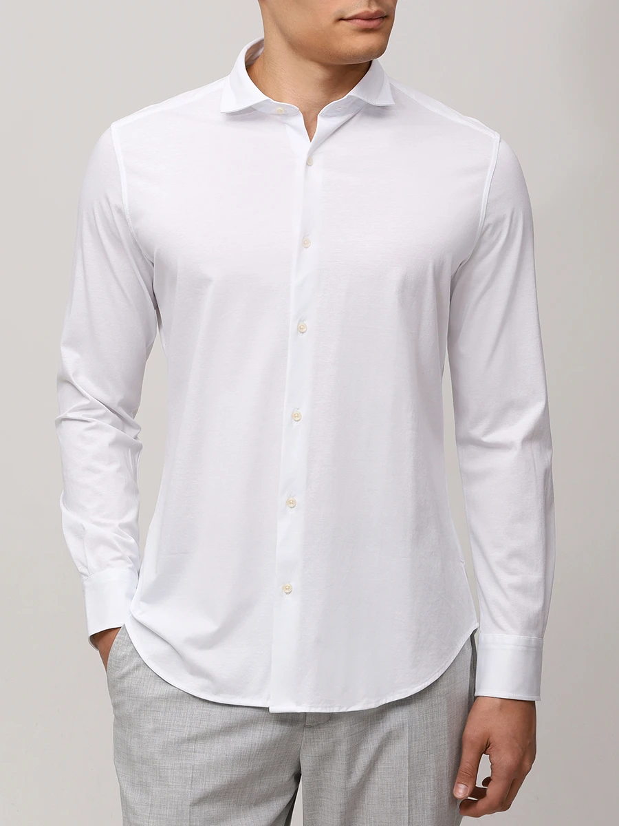 Рубашка Slim Fit хлопковая PAUL TAYLOR PT7CA A036 001 Белый  Фото 4