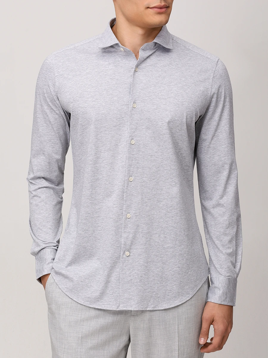 Рубашка Slim Fit хлопковая PAUL TAYLOR PT7CA A036 501 Серый  Фото 4
