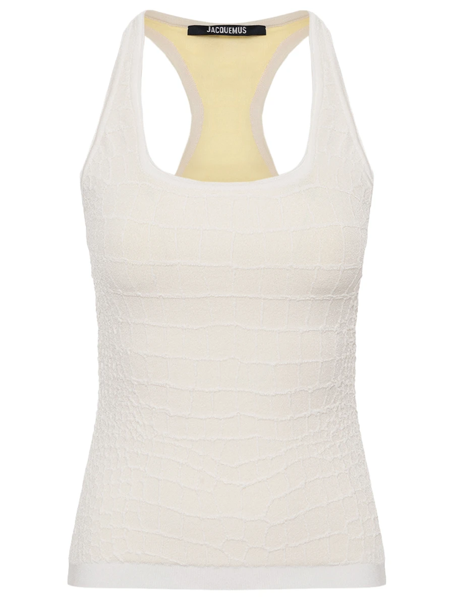 Майка из вискозы JACQUEMUS 251KN5872429 110 Бежевый 