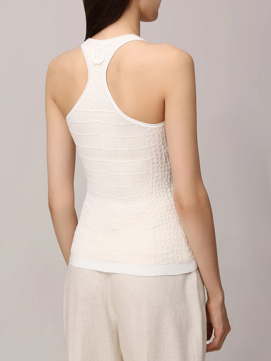 Майка из вискозы JACQUEMUS 251KN5872429 110 Бежевый  Фото 4
