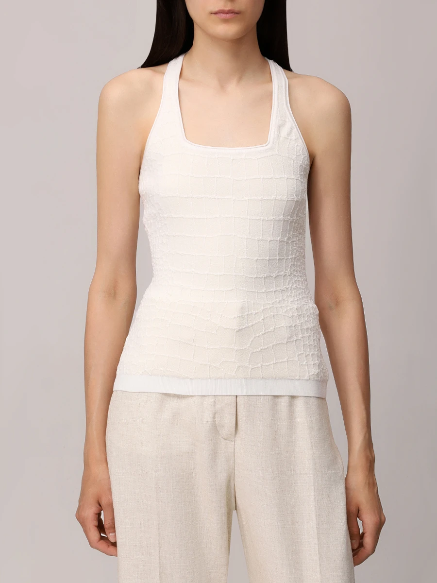 Майка из вискозы JACQUEMUS 251KN5872429 110 Бежевый  Фото 5
