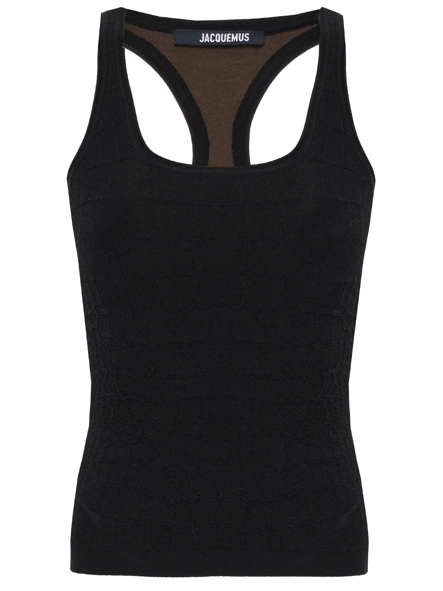 Майка из вискозы JACQUEMUS 251KN5872429 990 Черный 