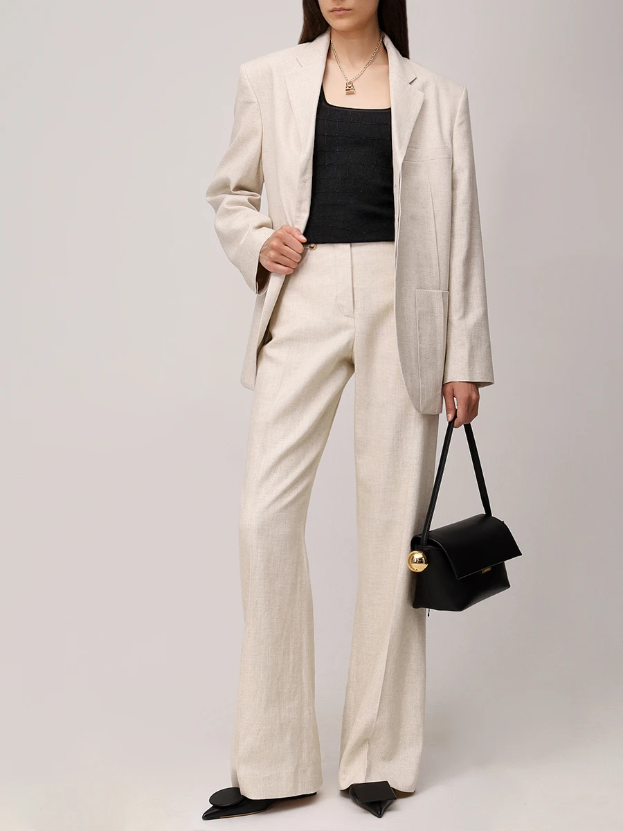 Майка из вискозы JACQUEMUS 251KN5872429 990 Черный  Фото 2