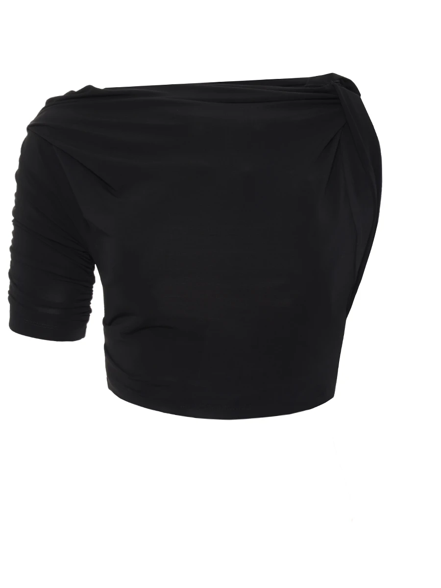 Топ из вискозы JACQUEMUS 243TO0992381 990 Черный 