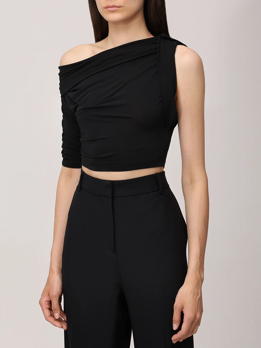 Топ из вискозы JACQUEMUS 243TO0992381 990 Черный  Фото 5