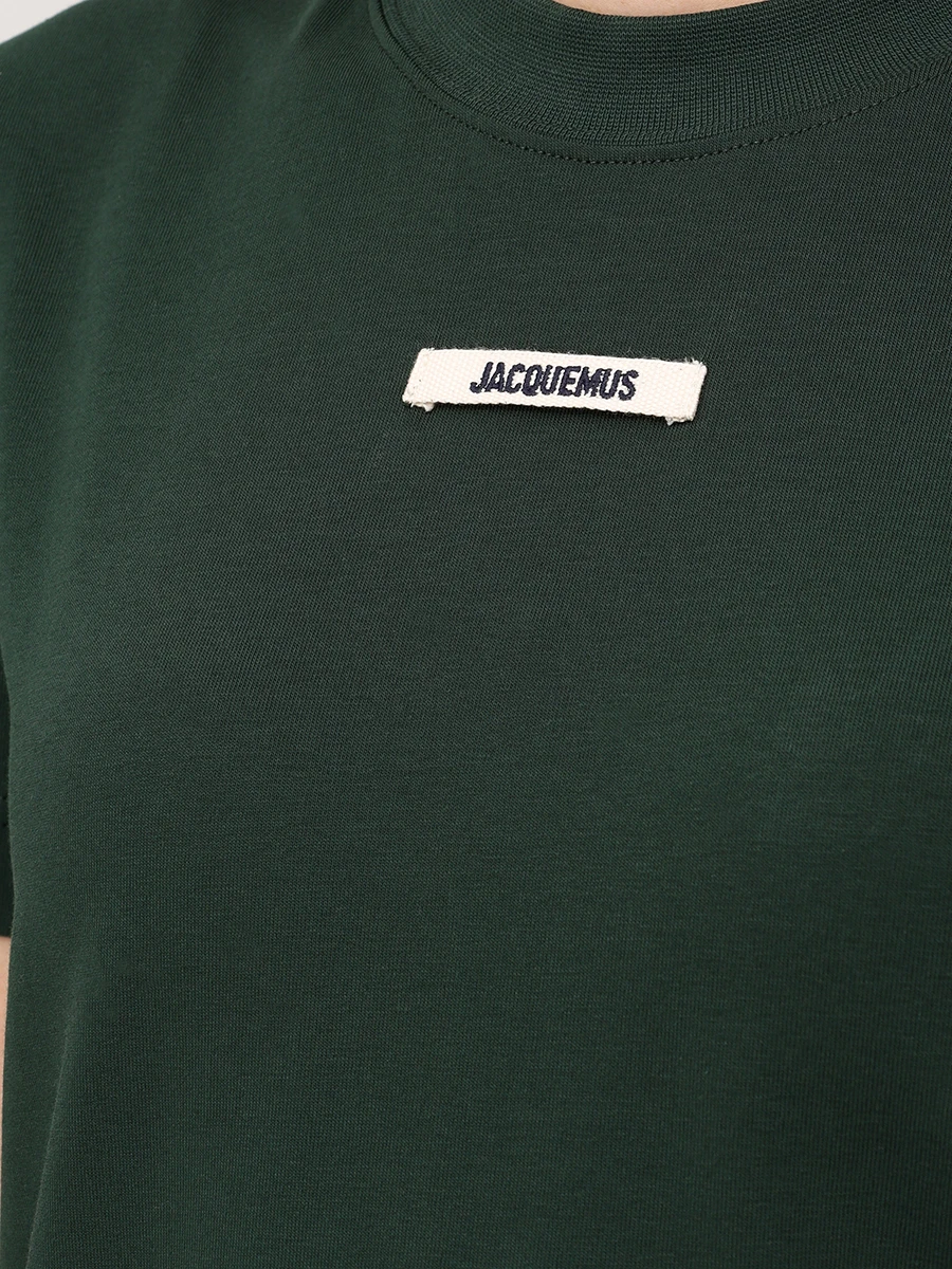 Футболка хлопковая JACQUEMUS 241JS1332031 591 Зеленый  Фото 5