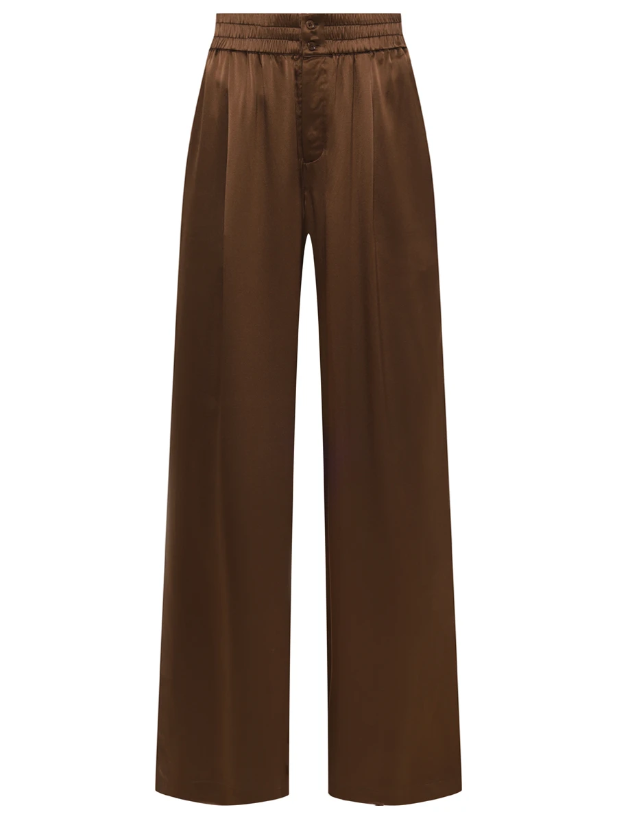 

Брюки шелковые, Коричневый, WPS015SS25DC