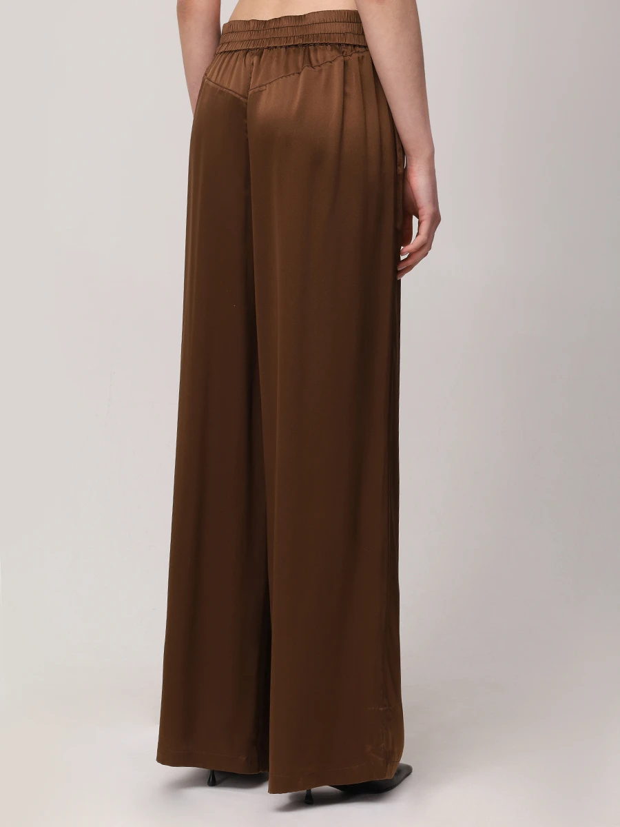 Брюки шелковые JACOB LEE WPS015SS25DC Коричневый  Фото 3