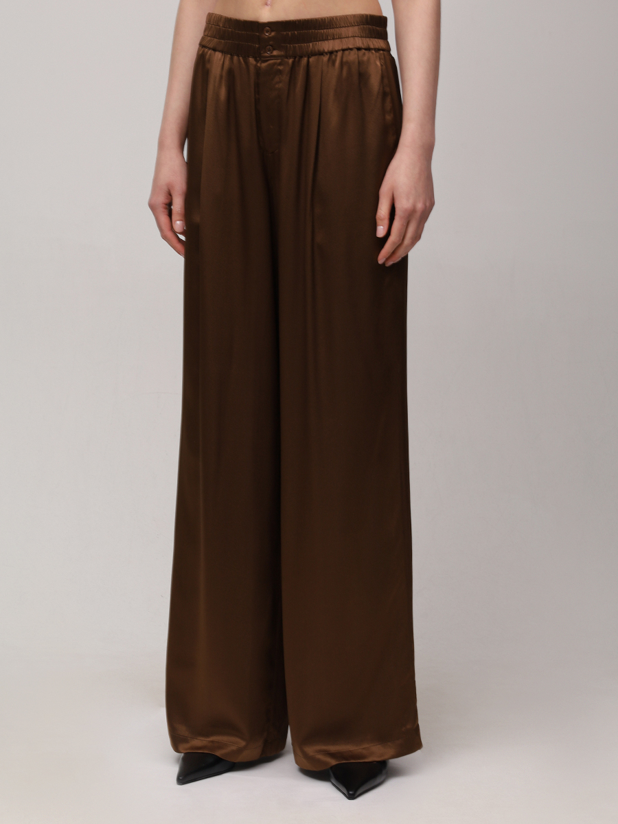 Брюки шелковые JACOB LEE WPS015SS25DC Коричневый  Фото 4