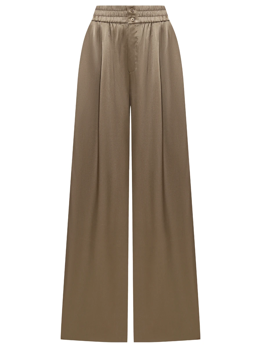 

Брюки шелковые, Зеленый, WPS015SS25LO