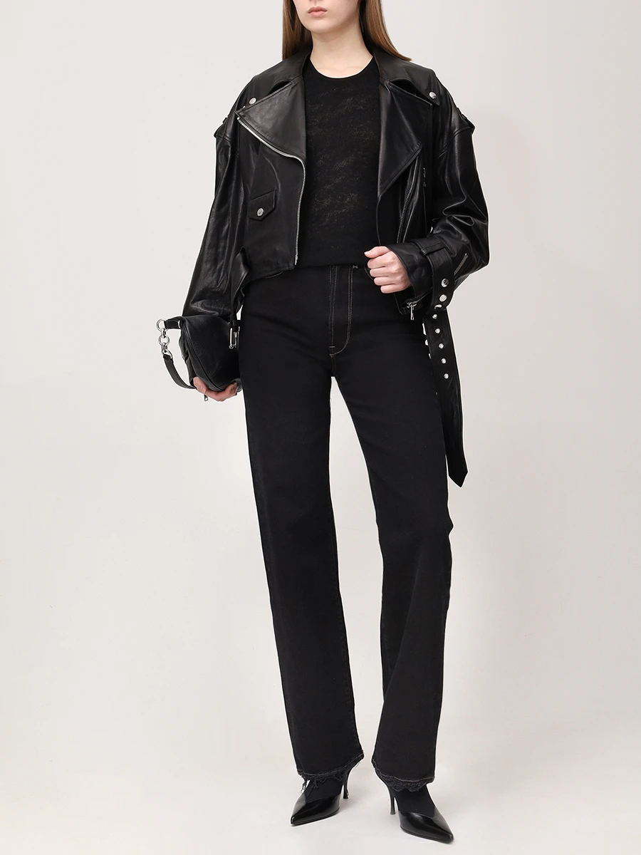 Топ из вискозы JACOB LEE WKS070SS25B Черный  Фото 2