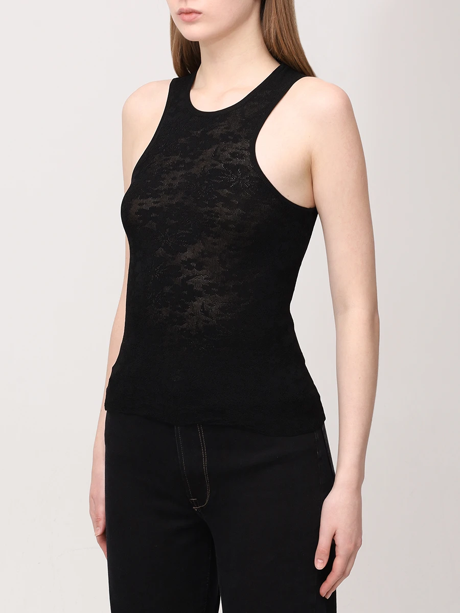 Топ из вискозы JACOB LEE WKS070SS25B Черный  Фото 4