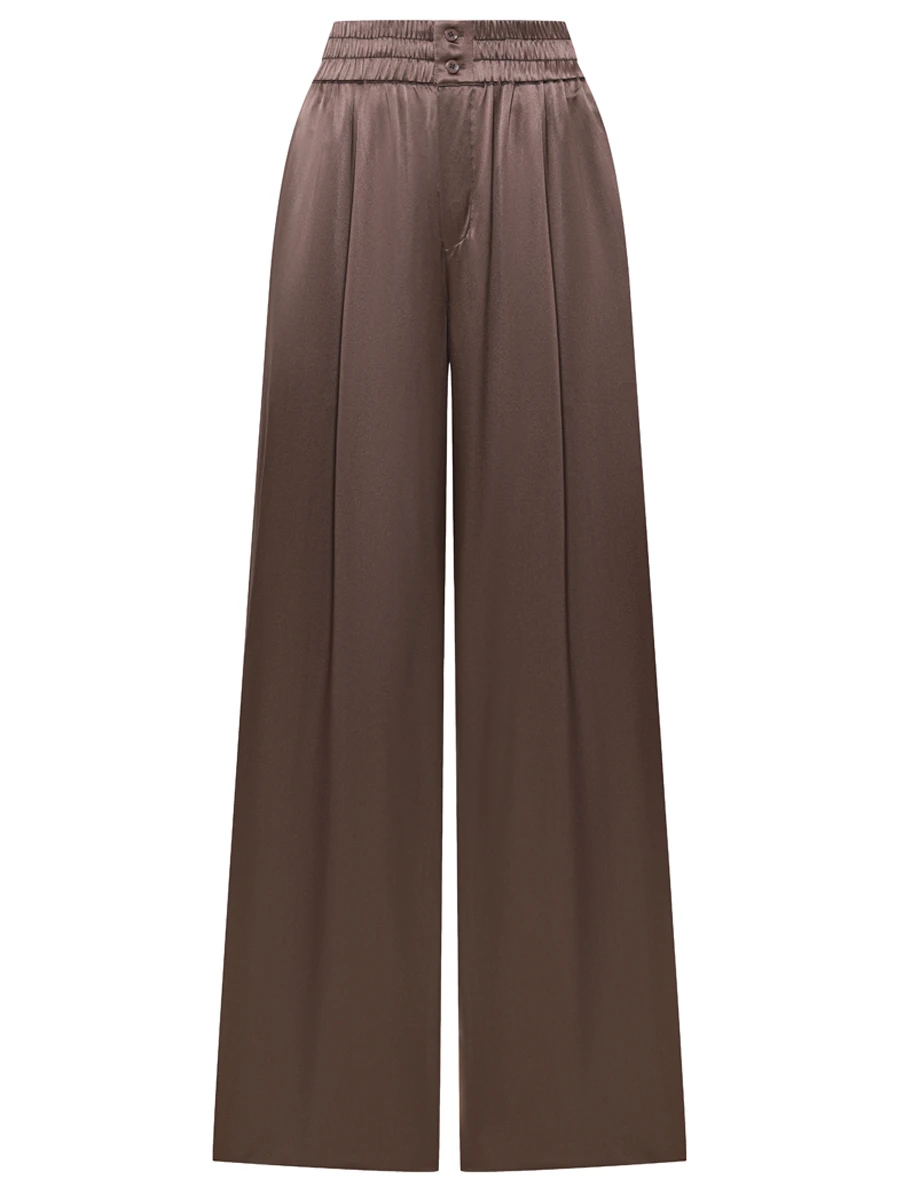 Брюки шелковые JACOB LEE WPS015SS25TR Коричневый 