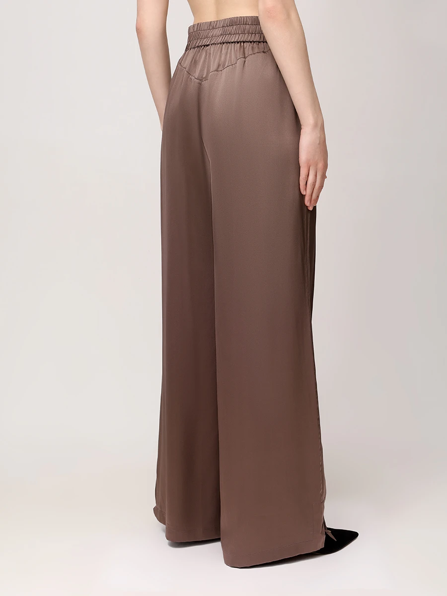 Брюки шелковые JACOB LEE WPS015SS25TR Коричневый  Фото 3