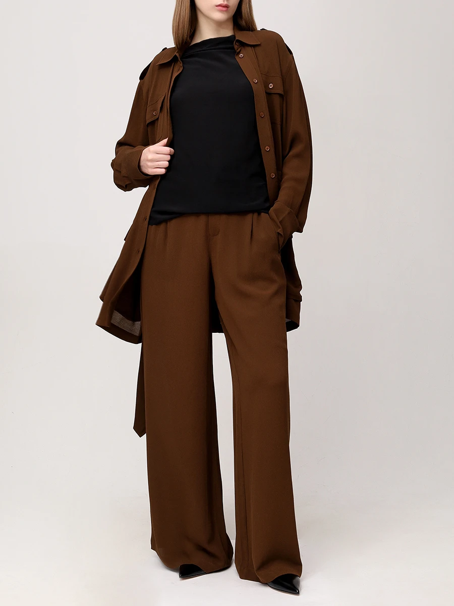 Платье шелковое JACOB LEE WSS020SS25TR Коричневый  Фото 2