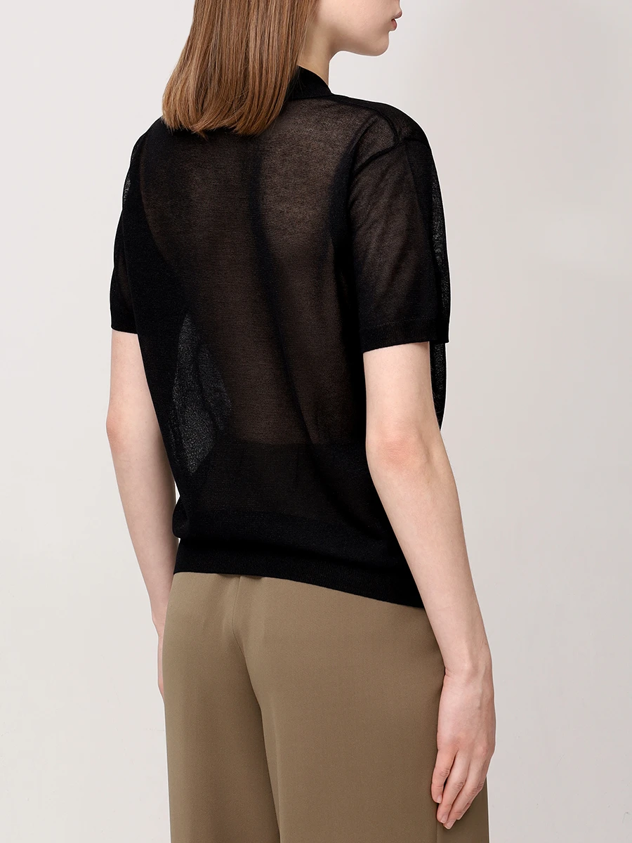 

Поло из вискозы, Черный, WKP068SS25B