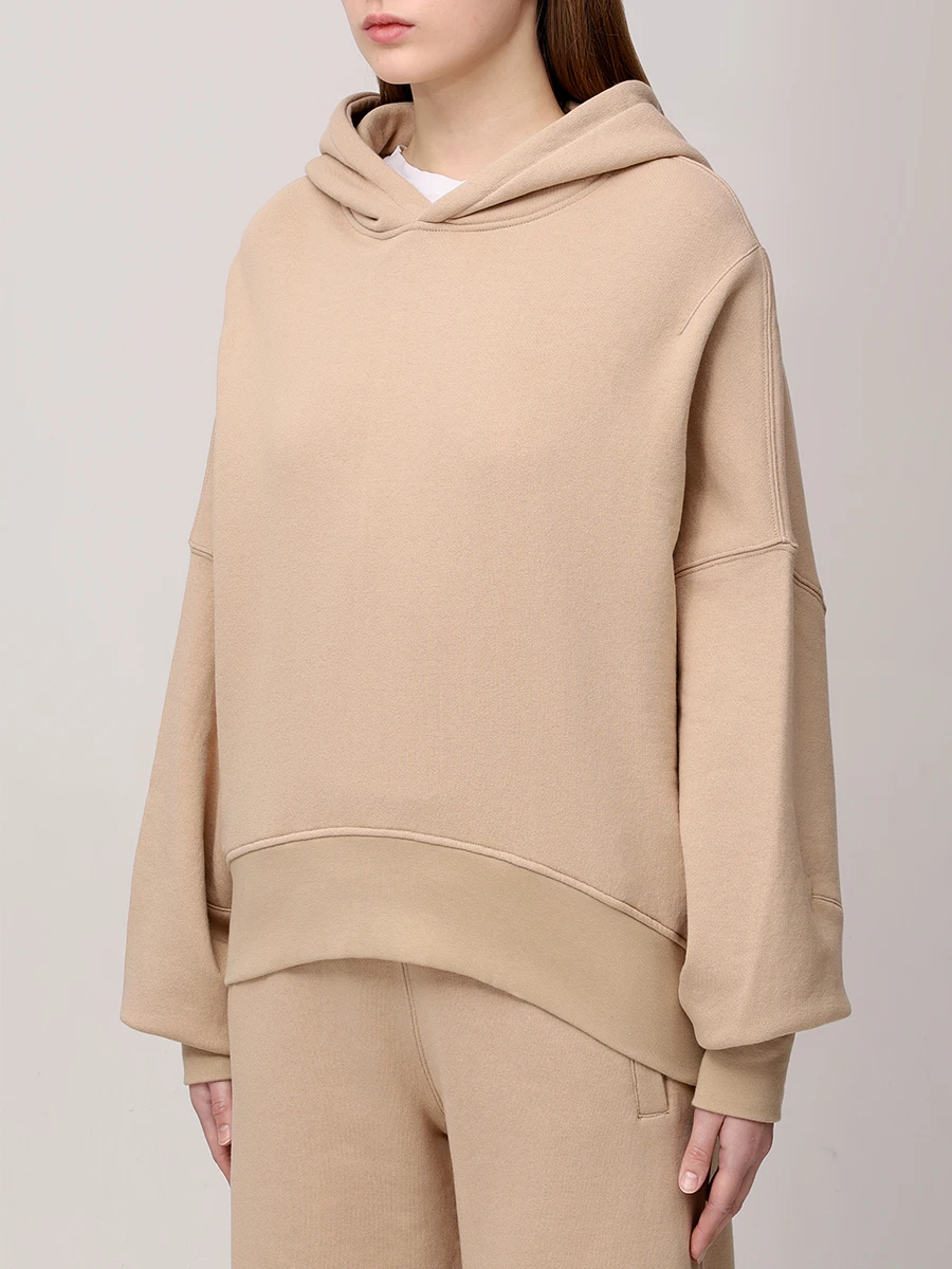 Худи хлопковое JACOB LEE WH0104SS25SD Бежевый  Фото 4