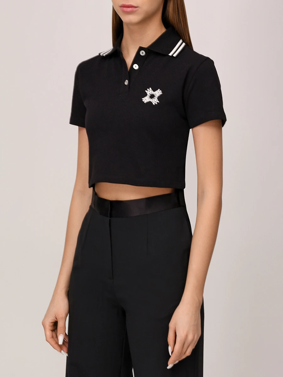 Поло хлопковое AMIRI AWJYPO1001 Черный  Фото 4