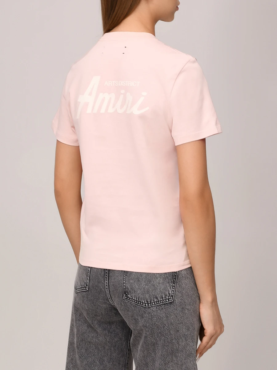 Футболка хлопковая AMIRI AWJYTE1055 Розовый  Фото 3