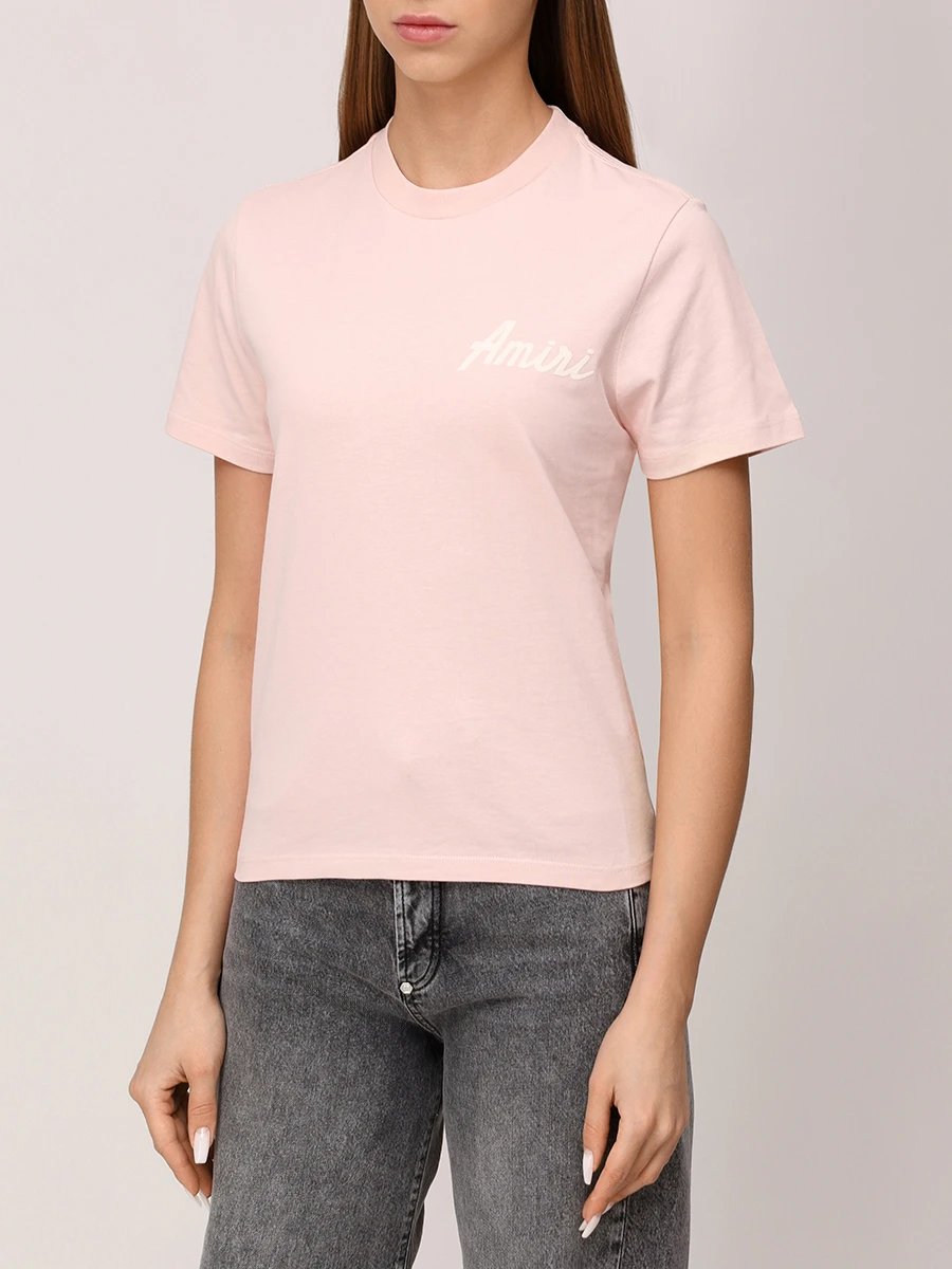 Футболка хлопковая AMIRI AWJYTE1055 Розовый  Фото 4