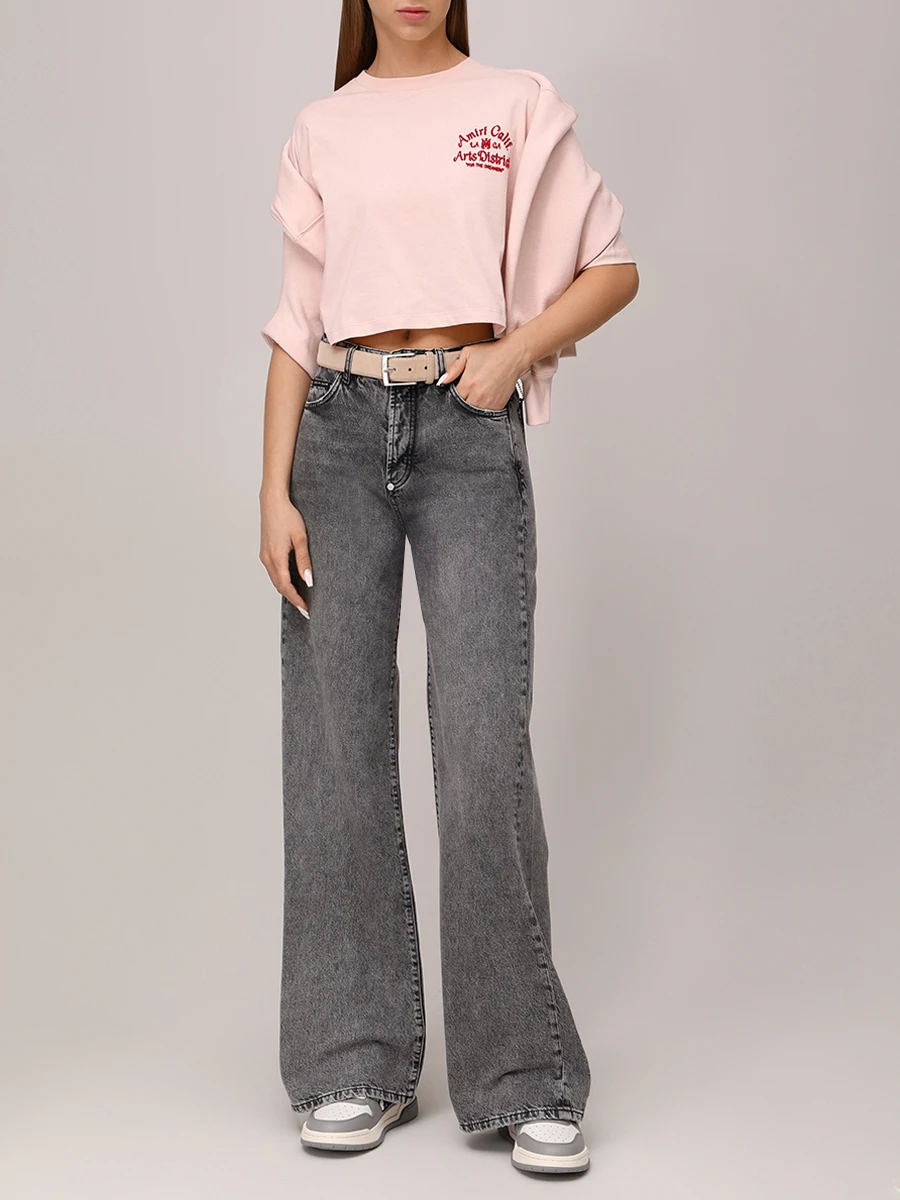 Футболка хлопковая AMIRI AWJYTE1040 Розовый  Фото 2