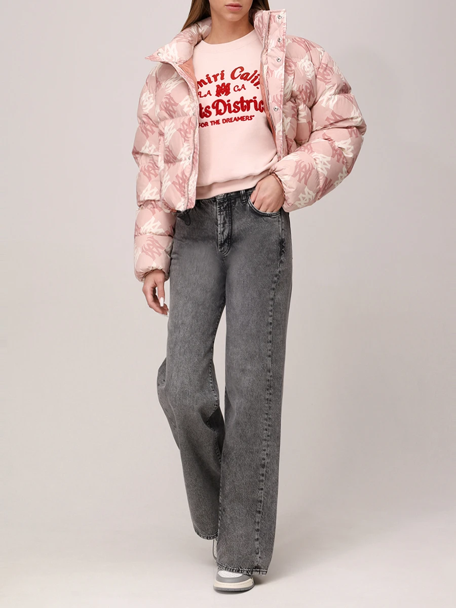 Толстовка хлопковая AMIRI AWJYCW1020 Розовый  Фото 2