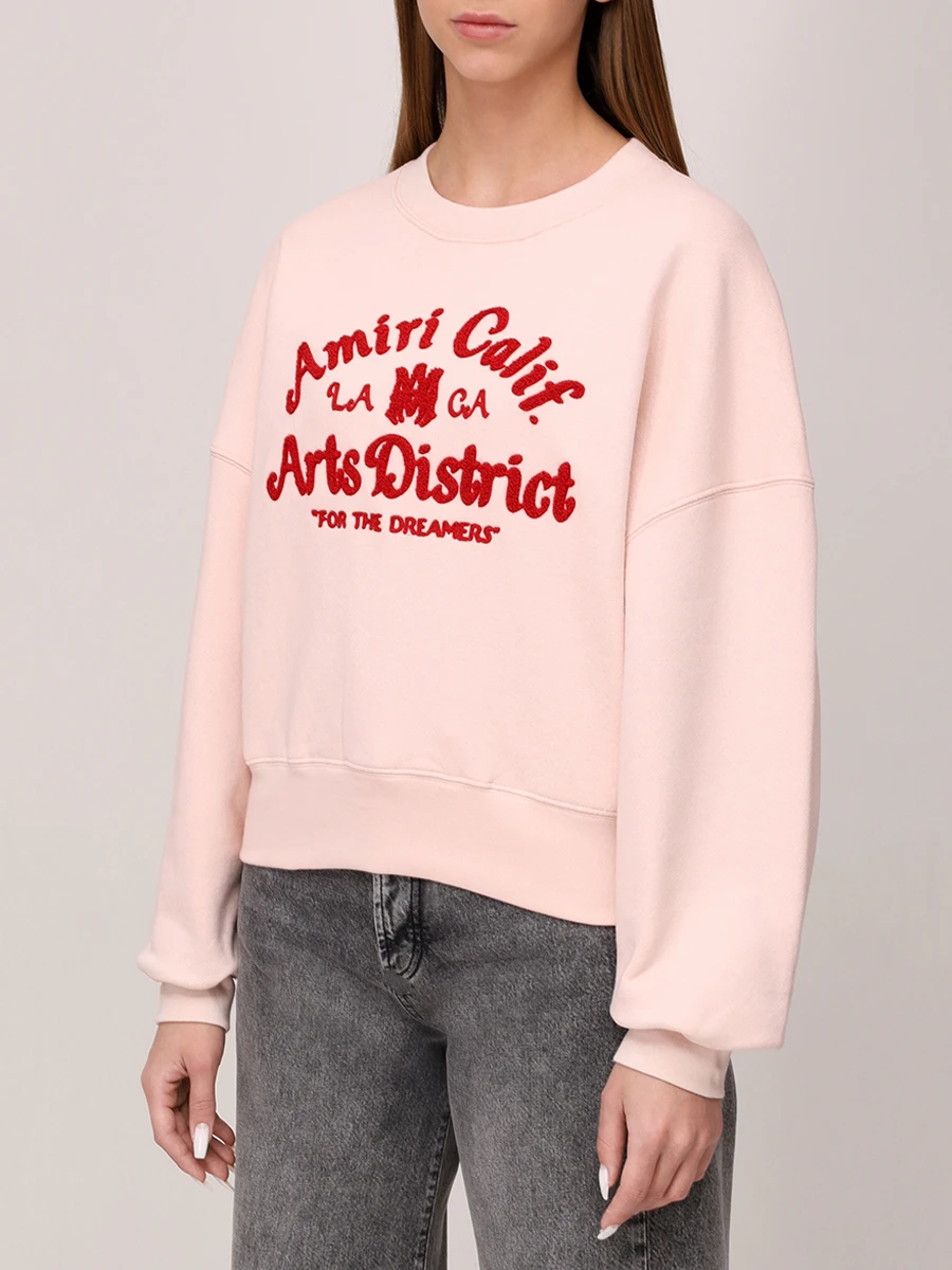 Толстовка хлопковая AMIRI AWJYCW1020 Розовый  Фото 4