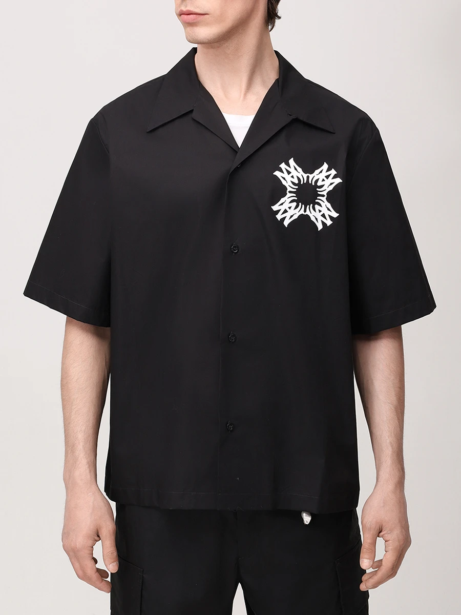 Рубашка Regular Fit хлопковая AMIRI AMSTCA1075 Черный  Фото 4