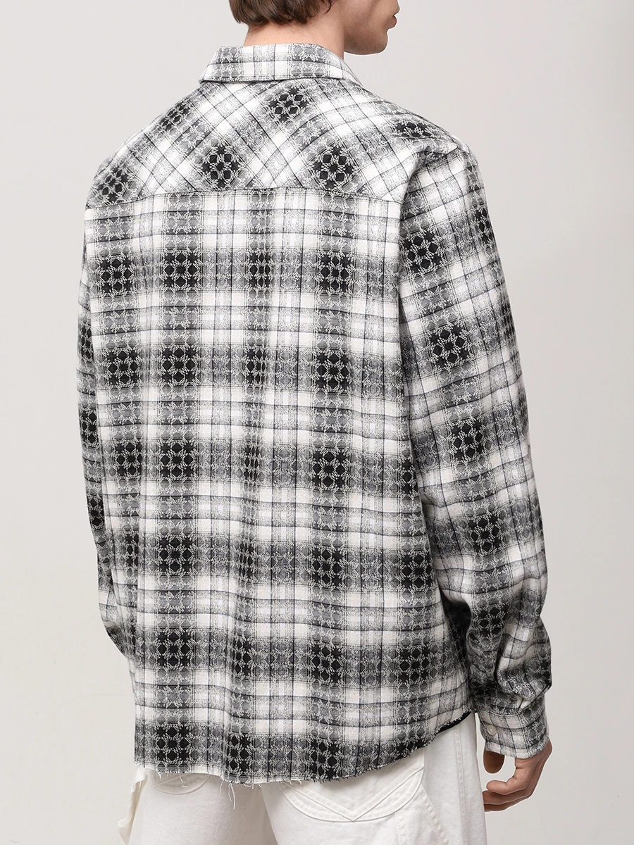 Рубашка Regular Fit хлопковая AMIRI AMSTFL1010 Белый  Фото 3