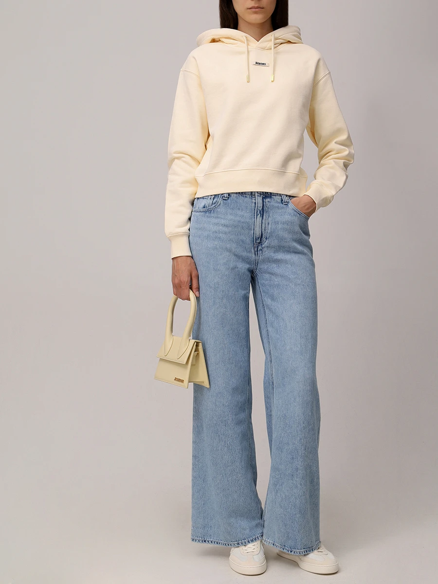 Худи хлопковое JACQUEMUS 241JS1622341 130 Бежевый  Фото 3