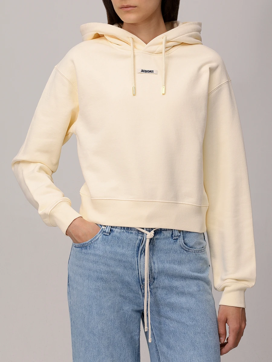 Худи хлопковое JACQUEMUS 241JS1622341 130 Бежевый  Фото 6