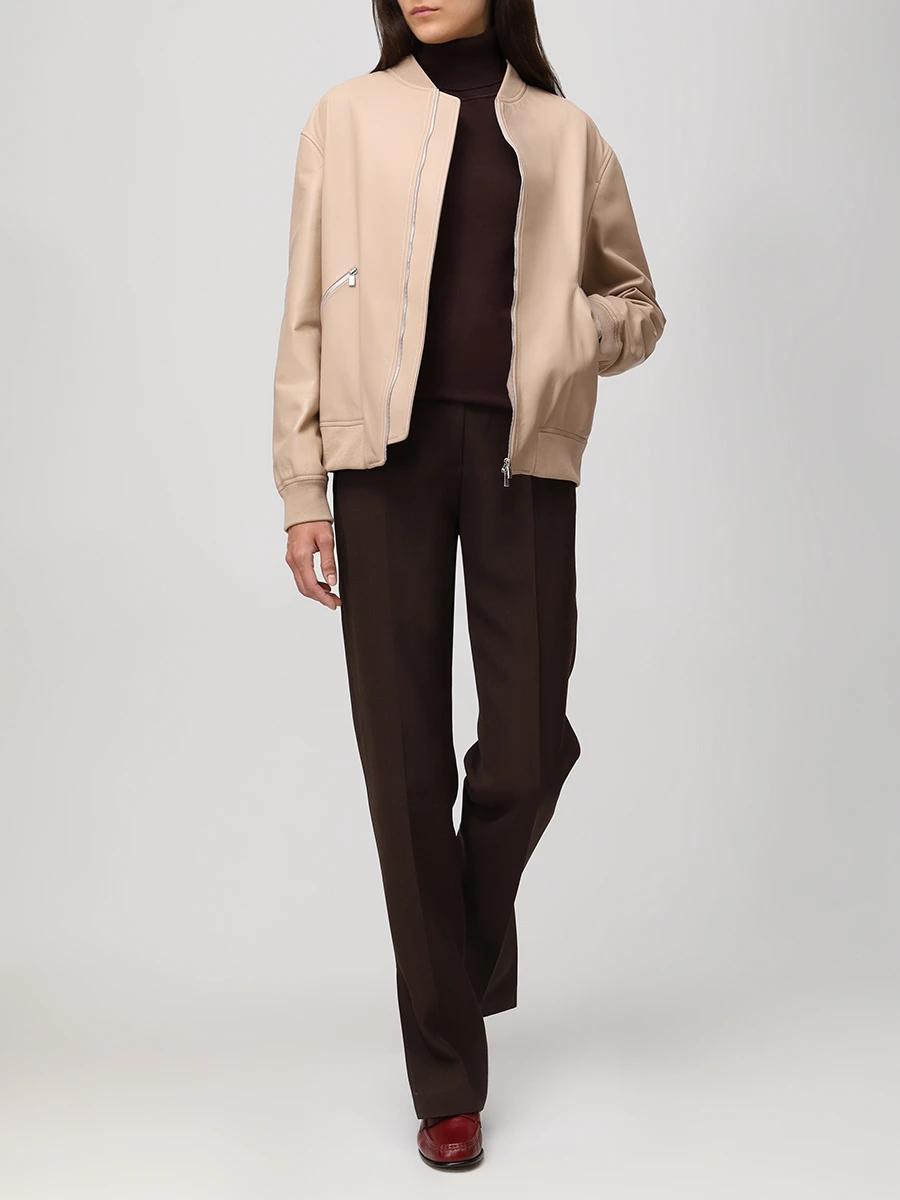 Брюки из вискозы и шелка JACQUEMUS 243PA0381562 880 Коричневый  Фото 2
