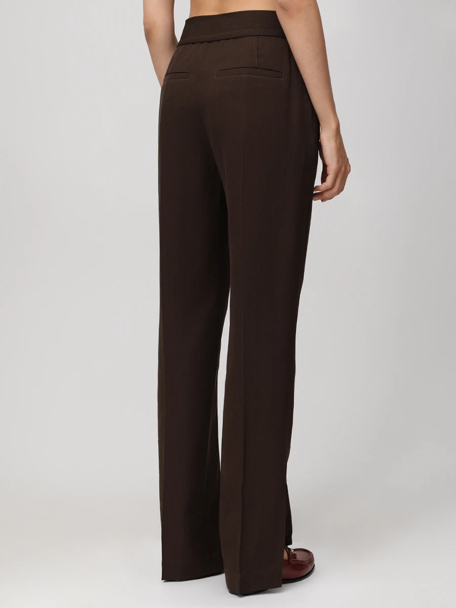 Брюки из вискозы и шелка JACQUEMUS 243PA0381562 880 Коричневый  Фото 3