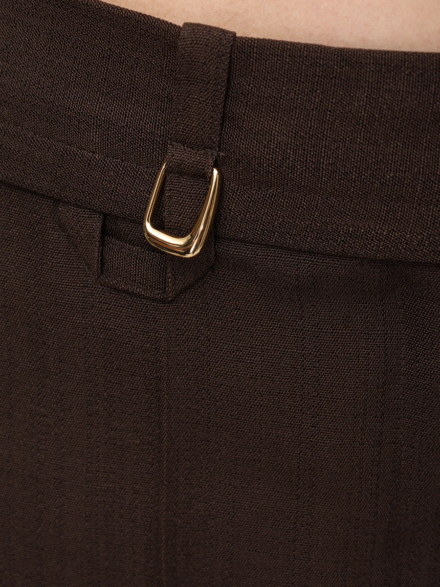 Брюки из вискозы и шелка JACQUEMUS 243PA0381562 880 Коричневый  Фото 6