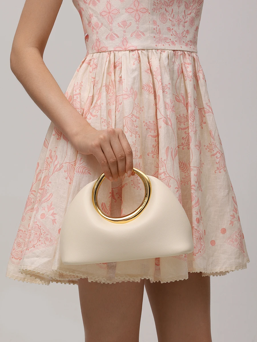 Сумка кожаная Le Petit Calino JACQUEMUS 241BA3953171 115 Кремовый  Фото 2