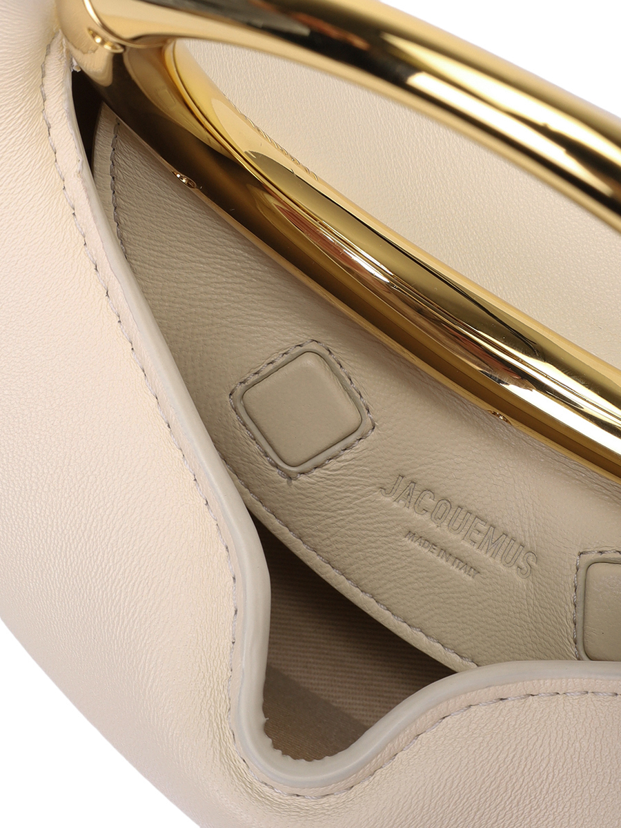 Сумка кожаная Le Petit Calino JACQUEMUS 241BA3953171 115 Кремовый  Фото 4