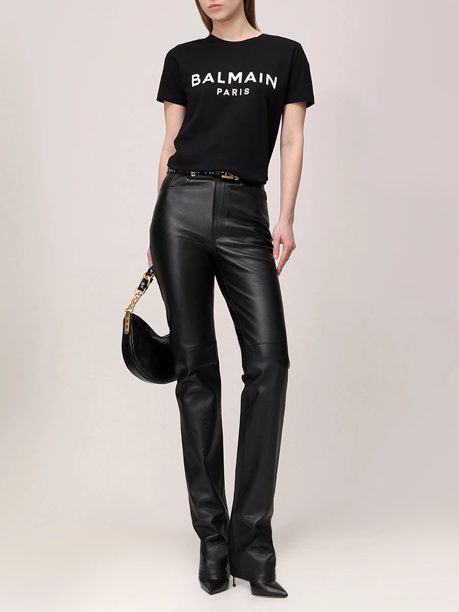 Футболка хлопковая BALMAIN BF1EF005BB02/EAB Черный  Фото 2
