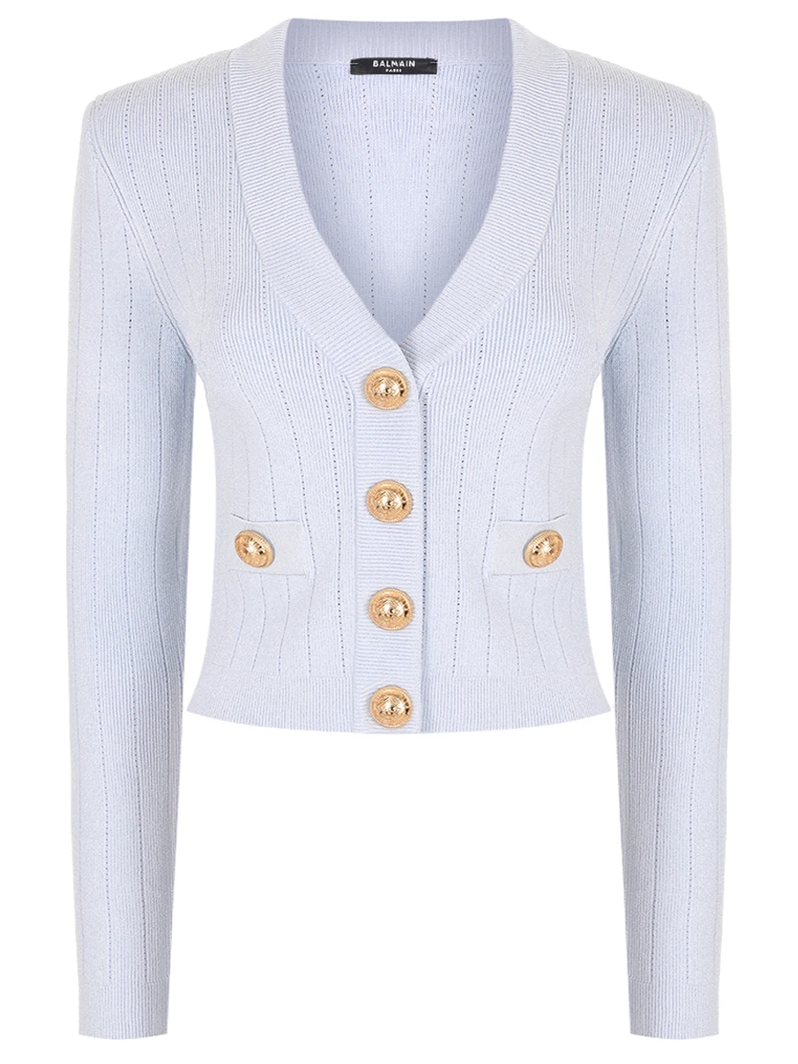 Жакет из вискозы BALMAIN DF1KL007KB07 Голубой 