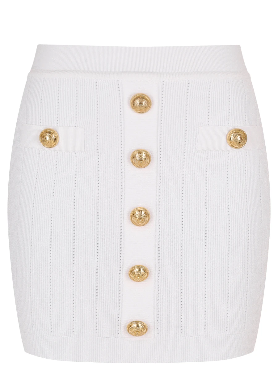 Юбка из вискозы BALMAIN EF1LB290KB07/0FA Белый 