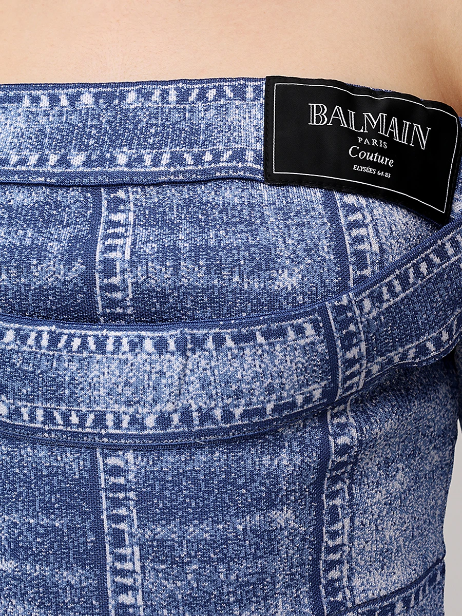 Топ из вискозы BALMAIN EF1AO385KH80 Синий  Фото 5