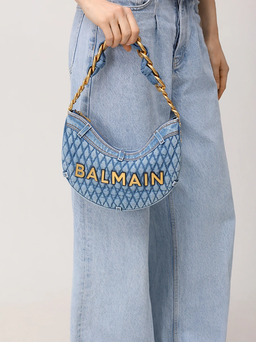 Сумка текстильная 1945 Soft Moon BALMAIN EN1BQ954TTSD Деним  Фото 2