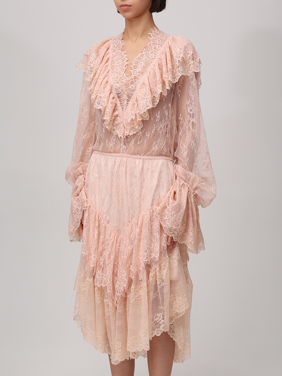 Платье кружевное LES ARCHIVES LA_1112SS25 Розовый  Фото 5