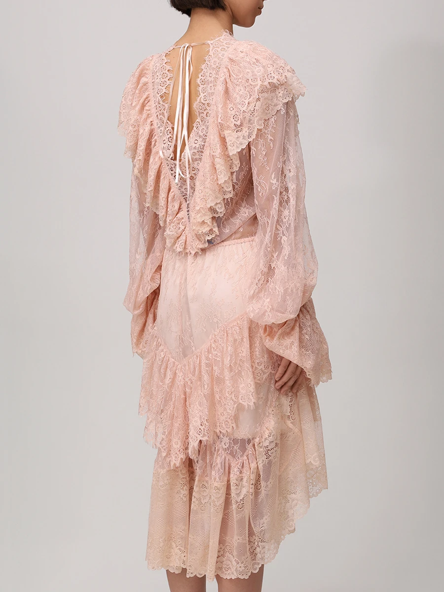 Платье кружевное LES ARCHIVES LA_1112SS25 Розовый  Фото 4
