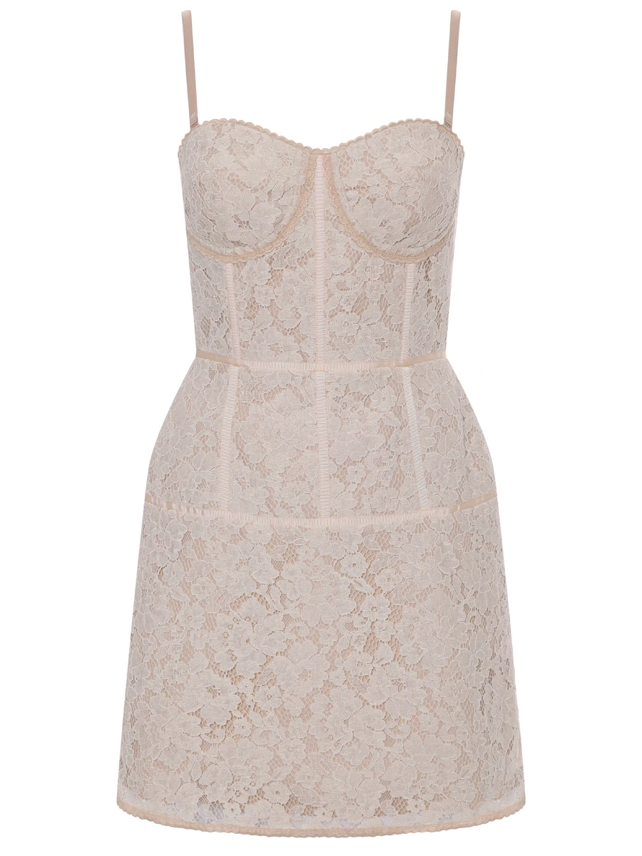 Платье кружевное LES ARCHIVES LA_1230SS25 Бежевый  Фото 2