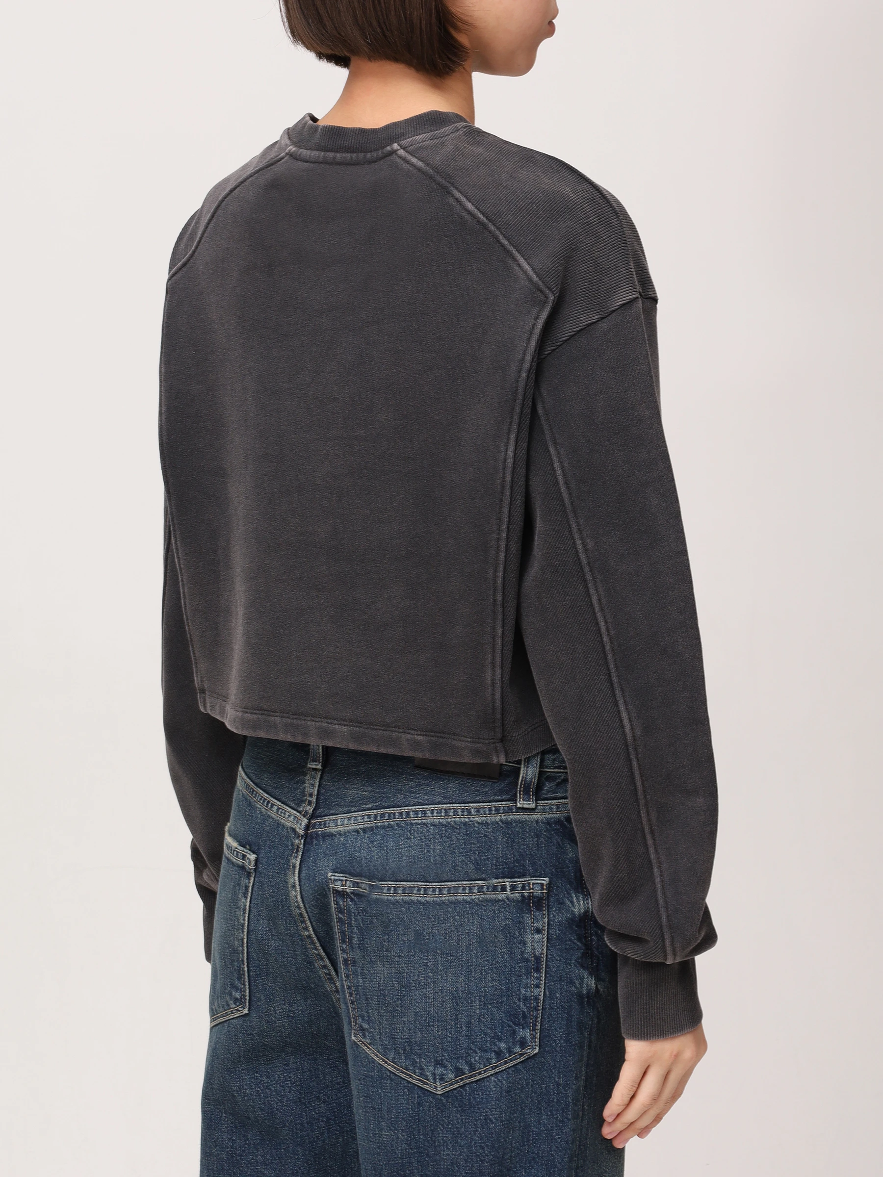Толстовка хлопковая BALMAIN EF1JO076BC96/YGD Серый  Фото 3