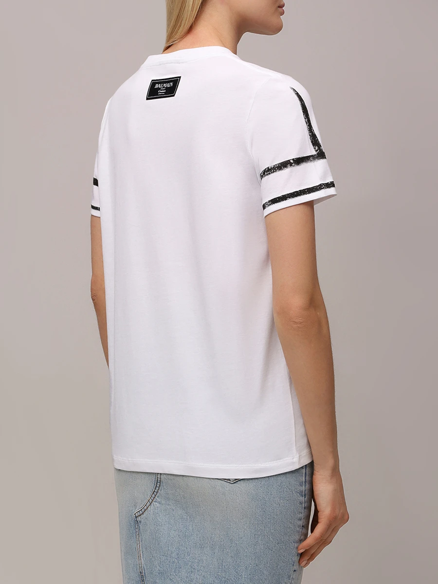 Футболка хлопковая BALMAIN EF1EF000GE35 Белый  Фото 3