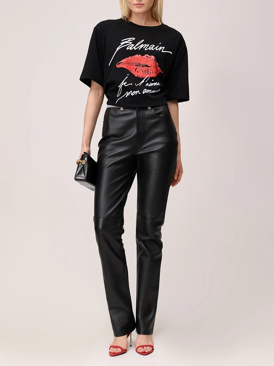 Футболка хлопковая BALMAIN EF1EG110GE45/EIM Черный  Фото 2